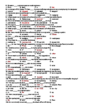Đề cương ôn thi môn Tiếng Anh Lớp 12 (Có đáp án)
